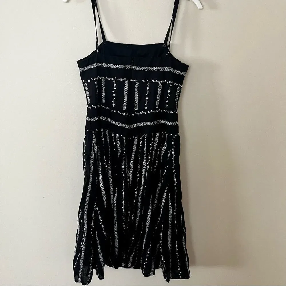 Rabbit Rabbit Rabbit Fit & Flare Dress Sleeveless/Strapless Embroidered Black 10 - Picture 4 of 10